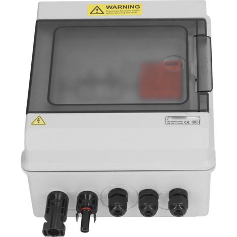 Boîtier de combinaison photovoltaïque solaire DC1000V avec fusible 15A, protecteur de surtension, disjoncteur DC 16A et connecteur solaire  étanche IP66  convient aux systèmes de panneaux solaires con (1/5)