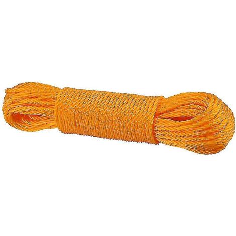 Corde à linge en nylon de 20 m, idéale pour le jardin, le camping et les activités de plein air (orange) (1/5)