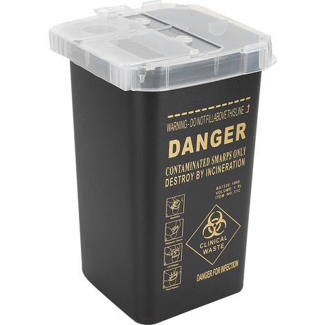 Boîte de récupération des déchets pour lames de coupe jetables en plastique, aiguilles de tatouage, noir (1/5)