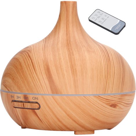 Humidificateur de bureau 400 ml, imitation bois, éclairage LED coloré, ultra silencieux, télécommande, diffuseur d'aromathérapie, prise UE 100-240 V (1/5)