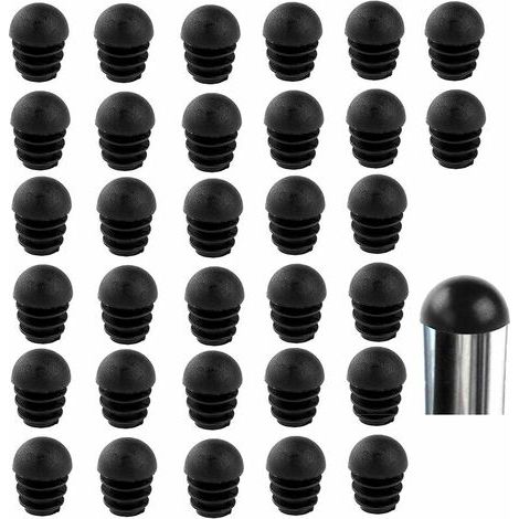 Black Round Chair Tube Caps End Caps Round Chair Leg End Caps Chair Leg Caps Rubber Chair Leg Protector 32 Pieces (16mm)，Superma (1/5)