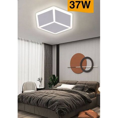 TrAdE Shop Traesio - Plafoniera Led Forma Cubo 3d Da Soffitto 37w Bianca 3 Colorazioni Luce C52-b3c - (1/5)