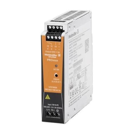 Weidmüller 1478100000 Alimentatore per guida DIN 24 V/DC 3 A 72 W Contenuto 1 pz. (1/4)