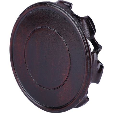 Socle rond pour aquarium, pot de sable violet, théière en pierre, socle pour brûleur d'encens en bois massif (1) (1/3)