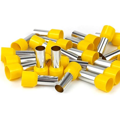25 pièces de manchons de raccordement de conducteur de 25 mm² de 16 mm de long, connecteur de câble en PVC partiellement isolé en cuivre étamé (25 mm²x16 mm) (1/5)