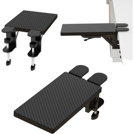 QORVA-Plateau d'Extension de Bureau, Support Ergonomique pour Clavier Sous Bureau d'ordinateur, Support Robuste pour Bras de Souris, Convient pour La Maison et Le Bureau, Pince Sans Perforation (30x15 (1/5)