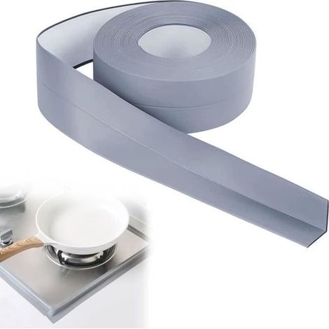 Bathroom Seal, Self-Adhesive Sealing Strip, White Silicone Bathroom Seal, Bathtub Seal, Bathroom Seal (1/4)