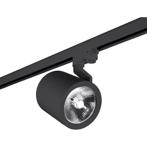 LedsC4 Action - Foco de Carril LED 15W. Diámetro 12.4cm. Estructura de Aluminio. Color Negro