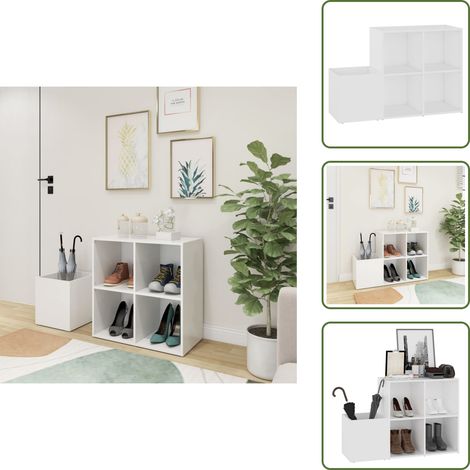 Muebles de recepción - vidaXL Zapatero de recibidor madera contrachapada blanco 105x35,5x70cm - Muebles de orden