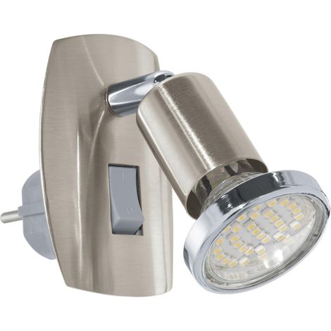 Lampe prise LED Mini, spot orientable avec interrupteur, veilleuse (1/5)