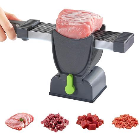 Coupe-viande manuelle, Machine de coupe de viande fraîche réglable, Coupe-viande manuelle pour saumon de bœuf de porc, Cuisine au barbecue (1/5)