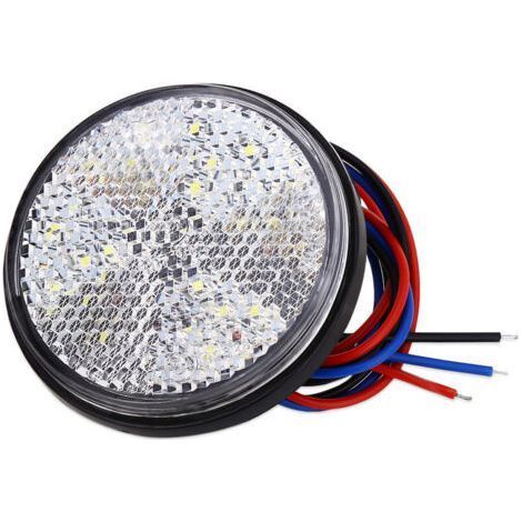 Feux de Remorque LED, 12V Feu Arriere pour Remorque 2PCS remorque Voiture Feu de Freinage Réflecteur Rond LED Feu de Gabarit LED pour Camion de Moto Automobile (Blanc,2pcs) (1/4)