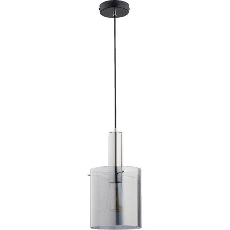 Lampada a sospensione Calena vetro cilindro nera E27