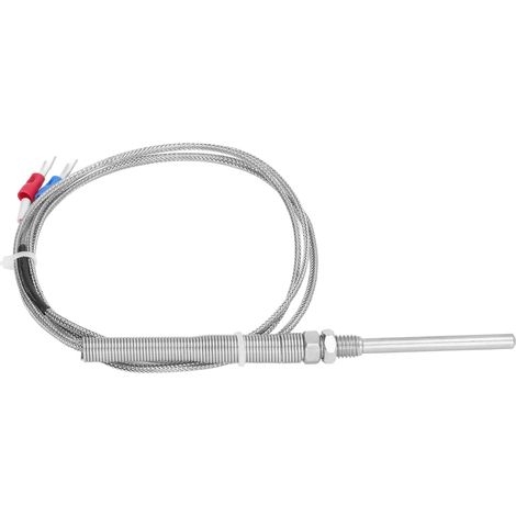 Capteur thermocouple K acier inox 304 sonde 5x50mm filetage M8 isolée câble 2 m / 78,7 po 1 pièce (1/5)