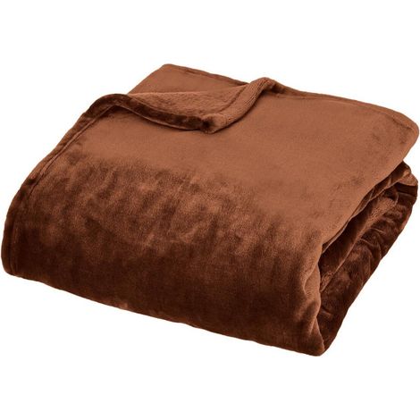 Plaid en Flanelle "Cuddly" 130x180cm Marron (1/5)