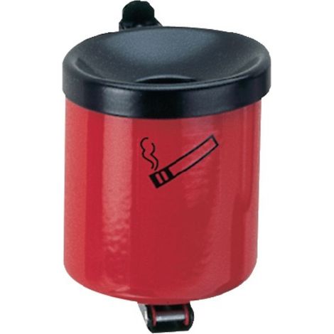 Asciugamano da parete Ø90xH100mm rosso con dispositivo di ribaltamento (1/3)