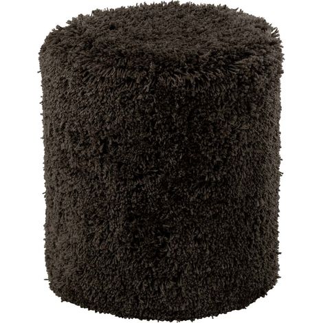 Pouf Cylindrique en Tissu "Doux" 50cm Noir (1/2)