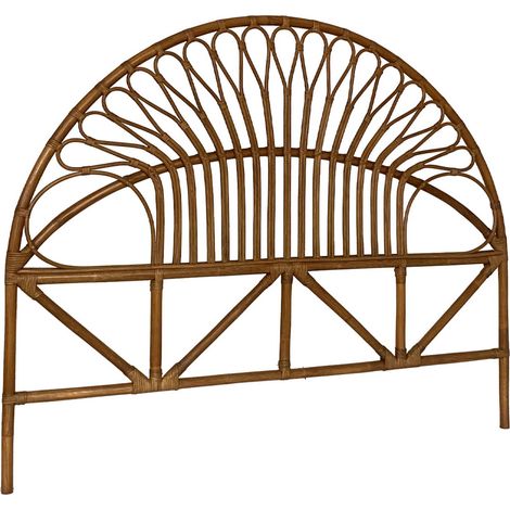 sweeek - Kopfteil aus dunklem Rattan - 140 cm