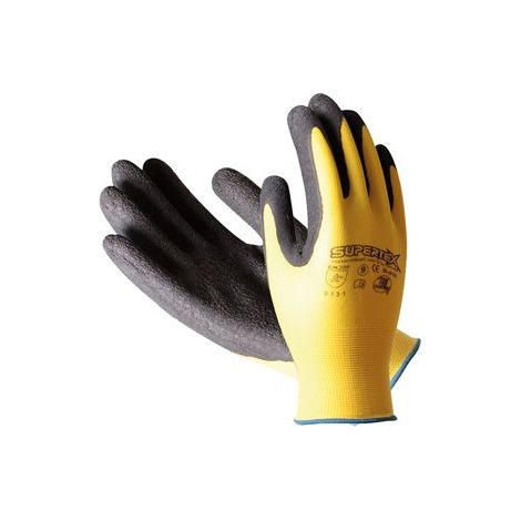 Guante Agrícola de Nylon y Látex con Palma Supertex Amarillo T-9SL-01