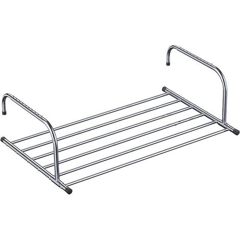 Étendoir mural/radiateur/balcon, pliable, en acier inoxydable, télescopique (longueur : 42-66 cm) (1/5)