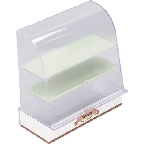 Armoire à pâtisserie miniature 1:12 pour maison de poupée - Accessoire boulangerie avec vitrine en verre vert (1/5)