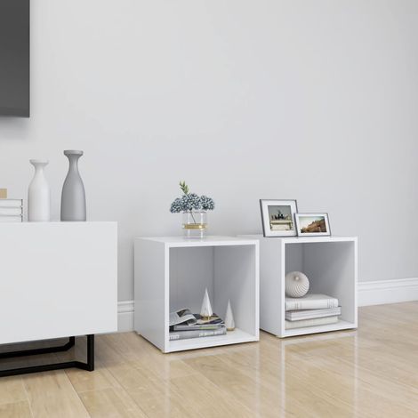 FIMEI Meubles TV 2 pcs Blanc 37x35x37 cm Aggloméré (1/5)