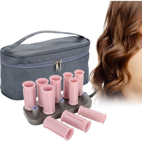 Lot de 10 rouleaux chauffants électriques professionnels pour friser les cheveux, style classique, prise CN 220 V (1/5)