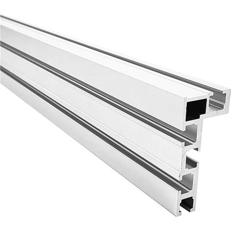 Rail à onglet à rainure en T 75 type 400 mm - Rail en T en aluminium - Jauge de rail à onglet à rainure en T DIY - Pour le travail du bois, scie circulaire de table - Mini rail en T pour fixation de (1/5)