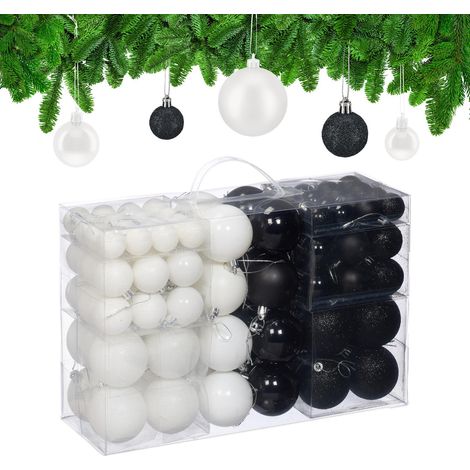 Juego de bolas de Navidad en blanco y negro, varios acabados (1/5)