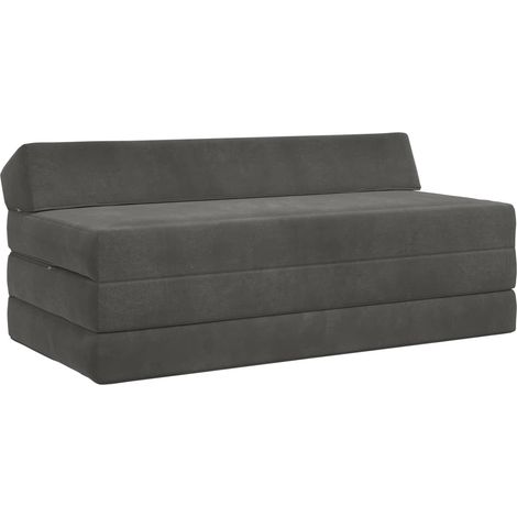 Foldable Sofa Bed Dark Grey 120 x 60 x 49 cm Fabric vidaXL (1/5)