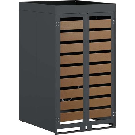 Stockage de Poubelle à Roulettes avec Toit de Jardinière pour Poubelle de 240L