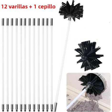 Kit de ramonage flexible (12 pièces) comprenant brosse et tige de ramonage (1/5)