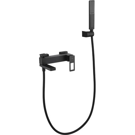 IMEX Kit Vascadoccia Serie SUECIA mit nero opaco Messingkörper verstärktem 180 cm PVC-Schlauch ABS Duschhalterung und keramischer Ø35 mm Kartusche – Modell Imex-BDC032-7NG (1/2)