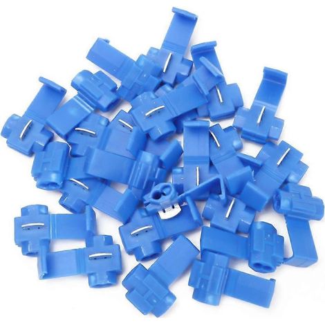 25 connecteurs rapides bleus sans soudure pour fils de 0,75 à 2,5 mm² / AWG 14 à 18 (1/4)