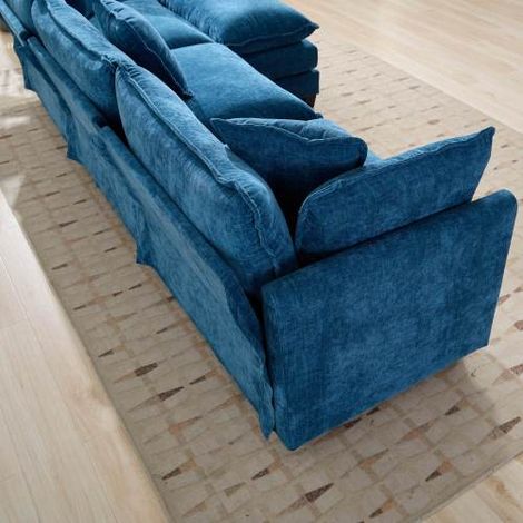 Canapé Cloud une place (pouf non inclus), canapé d'angle moderne, idéal pour le salon, la chambre et l'appartement, coussin d'assise double couche confortable, tissu chenille respirant