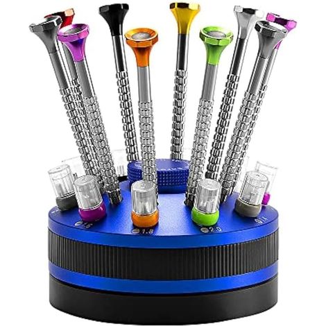 Lot de 10 tournevis plats et cruciformes de précision de différentes tailles avec lames de rechange supplémentaires, outil d'horloger pour , installation facile (1/5)