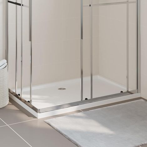 Receveur de douche rectangulaire 80x120 cm – ABS renforcé fibre de verre, seuil bas, blanc – évacuation 9 cm (drain non inclus) (1/5)