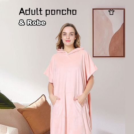 Peignoir de bain à séchage rapide, cape polaire, peignoir de surf et de plongée à capuche, serviette de bain, poncho de plage, peignoir d'intérieur chaud et coupe-vent pour hommes et femmes (1/2)
