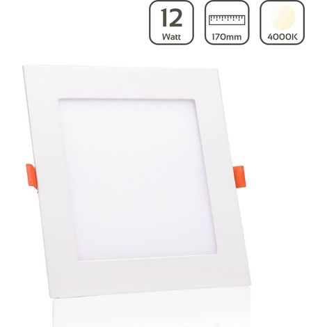 LED Panel Einbaustrahler eckig weiss - Lichtfarbe: Neutralweiß 4000K - Ausführung: 12W 170x170mm Ausschnitt 155x155mm (1/3)