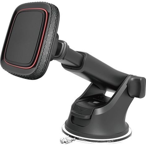 Support Téléphone Voiture Magnétique, pour Tableau Bord / Pare-Brise Support, Porte Téléphone Voiture avec Bras Télescopique Réglable, 6 Aimants Puissants pour Tous Les Téléphones Port (1/5)