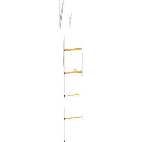 Escalera de rescate de cuerda, longitud 12 m/39,37 pies, capacidad de carga 440 libras, longitud del peldaño 28,4 cm/11,2 pulgadas, diámetro de la cuerda 1,8 cm/0,7 pulgadas, peso bruto 3,4 kg/7,5 lib (1/5)
