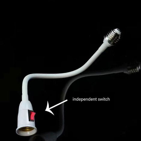 Adaptateur flexible pour douille d'ampoule avec interrupteur - 20 cm (1/4)