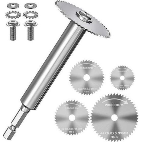 Ensemble de coupe-tubes pour tubes hexagonaux en PVC de 12 mm (diamètre intérieur) (comprend des lames de scie de tailles : 22 mm, 23 mm, 32 mm, 35 mm et 44 mm), Argent (1/4)