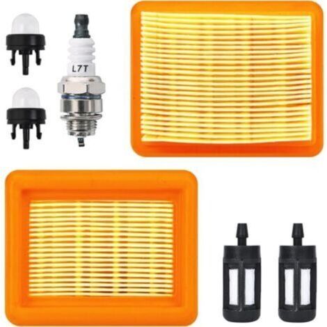 Kit Filtre à Air pour STIHL FS120 FS200 FS250 FS310 FS400 FS450 FS480 Débroussailleuse, Filtre a Air avec Bougie et Pompe Amorçage Accessoire FS 120 Filter 4134 141 0300 (1/5)