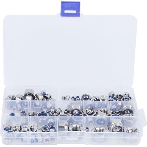 Assortiment de 165 vis, écrous, fixations et accessoires en acier inoxydable (1/5)