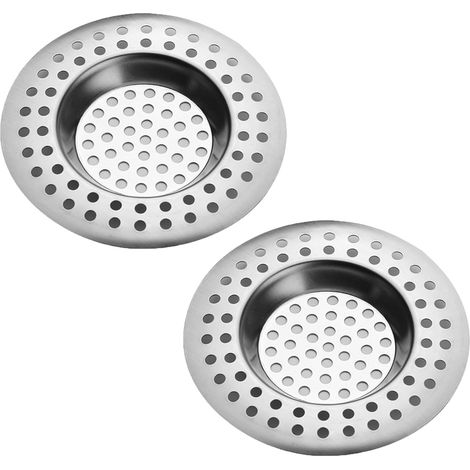 Crépine d'évier en acier inoxydable, couvercle de bonde standard, filtre les cheveux et les débris alimentaires, convient pour la salle de bain, la cuisine et la douche.