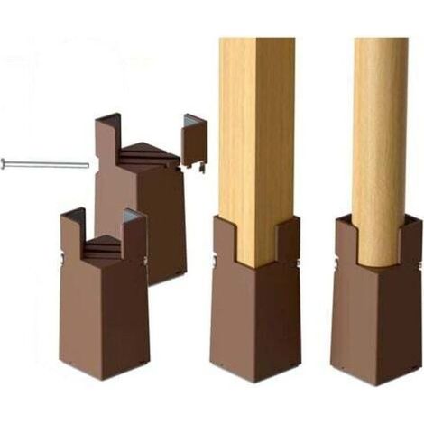 4 PCS Rehausseurs de Lit Réglables 22-42mm Rehausseur Meuble 10cm pour Pieds de Chaise Table Canapé avec Pince à Vis Marron (1/4)
