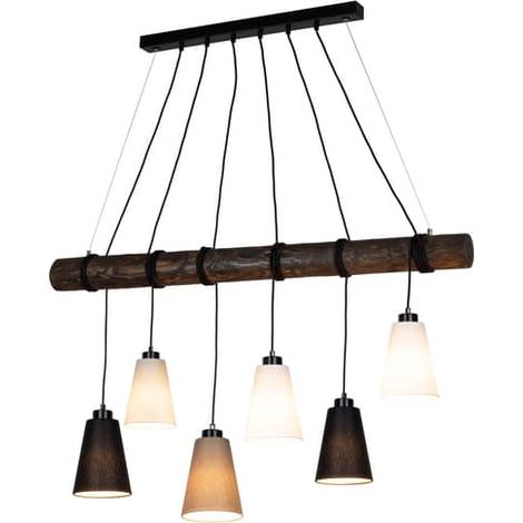 [NEUWERTIG] Euluna Pendelleuchte Como Hängeleuchte Hängelampe Deckenlampe 6 Flammig Walnuss B-Ware
