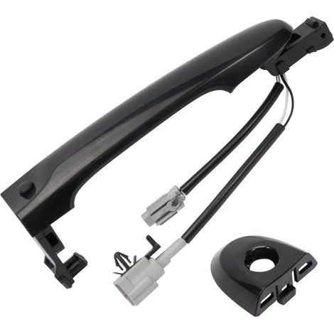 Manija exterior de puerta delantera izquierda, lado del conductor, compatible con Nissan Juke F15 2010-2022, color negro, 80644-1FA5A, 80644-3WC2A, 80640-3WC2A (1/5)