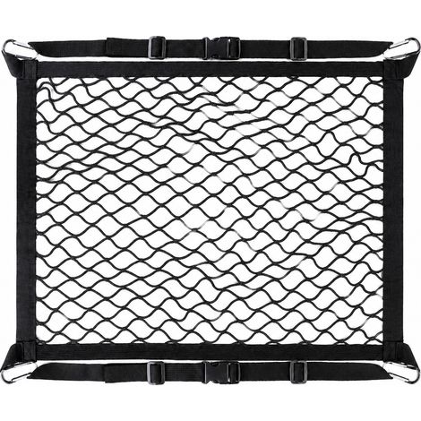 Filet de rangement pour voiture entre sièges, organiseur en polyester élastique renforcé 55 x 55 cm, poche accessoire automobile (1/5)